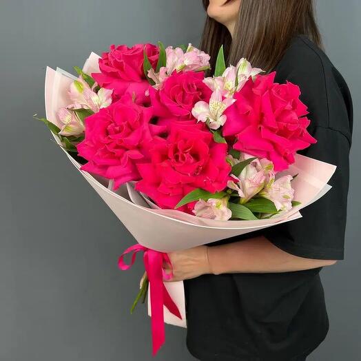 Французская роза 💕и нежная альстромерия