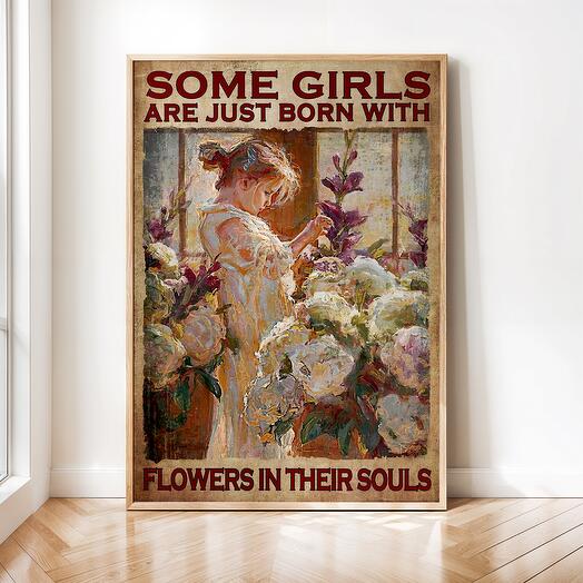 Интерьерный постер "Цветы" винтажная картина 03-0027