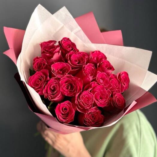 🌹Букет моно/21 красные розы/кеннийские розы/Цветы Магнитогорск/Доставка Магнитогорск