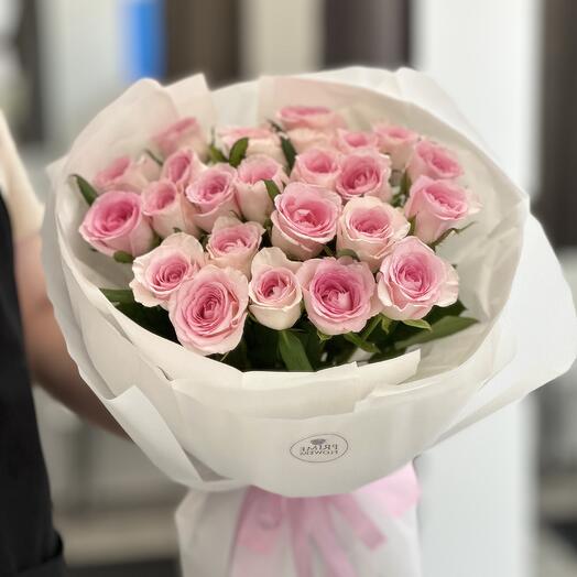 25 розовых роз 🌸 нежный WOW букет для девушки