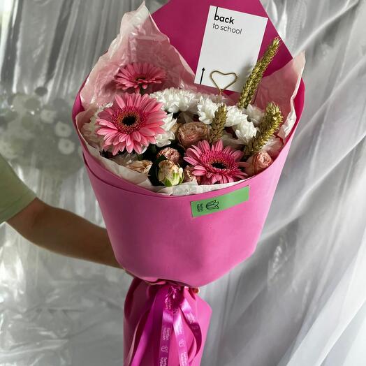 Букет с розовыми гермини Pink S