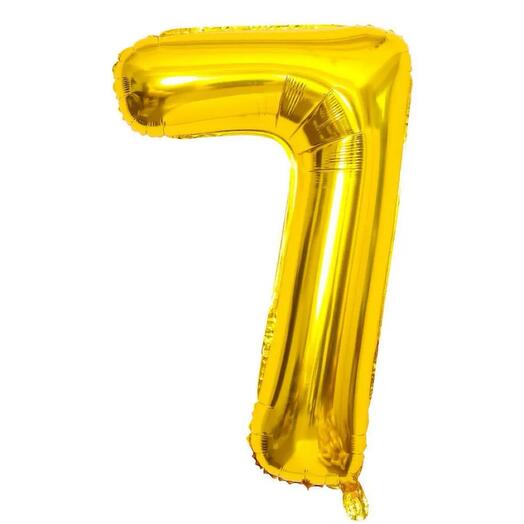 Шар золотой 7 (с гелием), высота 1м