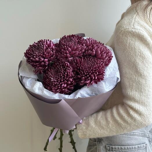 Монобукет из хризантемы Бигуди🍇