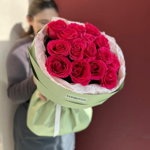 Букет "15 малиновых роз"