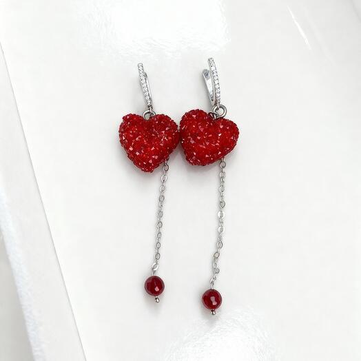 Серьги из гранатита