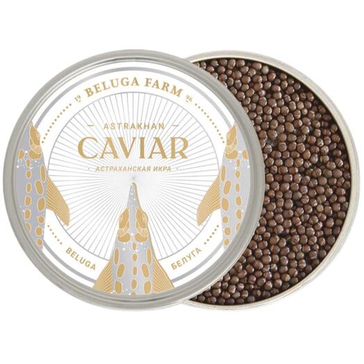 Чёрная икра каспийской белуги (прижизненный метод) 250 г, ж/б