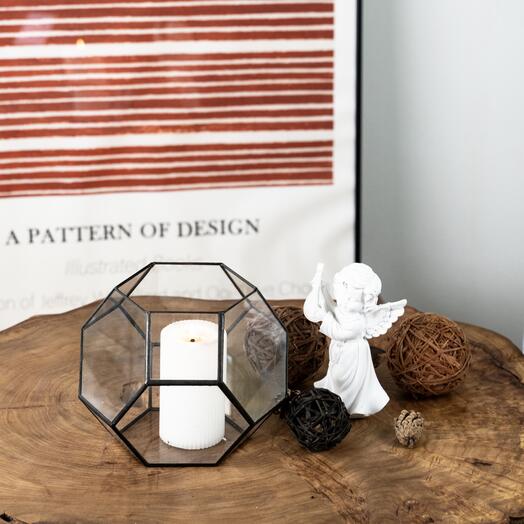 Флорариум из стекла , прозрачная колба для растений "Октаэдр"