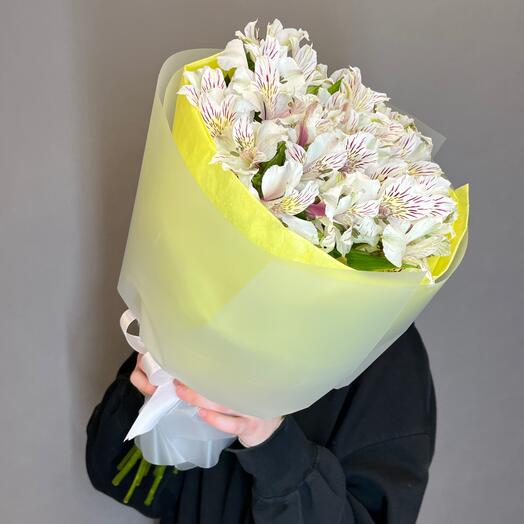 Букет из 11 белых альстромерий🌱