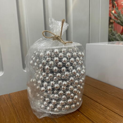 Серебристая гирлянда для рождественской ёлки