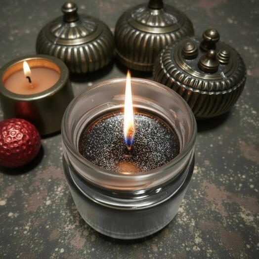 Черная свеча со сладковатым ароматом