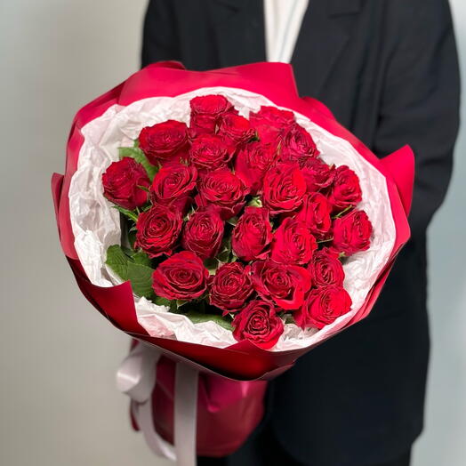 Mono bouquet GF of 25 red roses