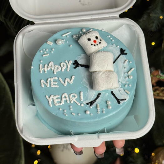 Бенто торт «снеговик»