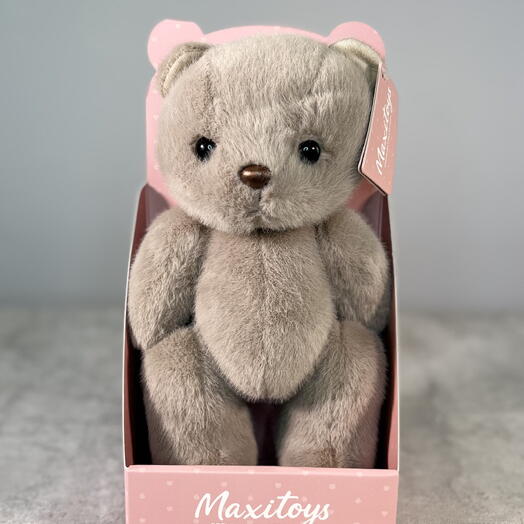 Игрушка коричневый медведь в коробке