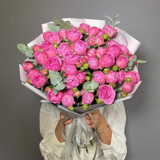 Букет пионовидные розы Мисти баблс