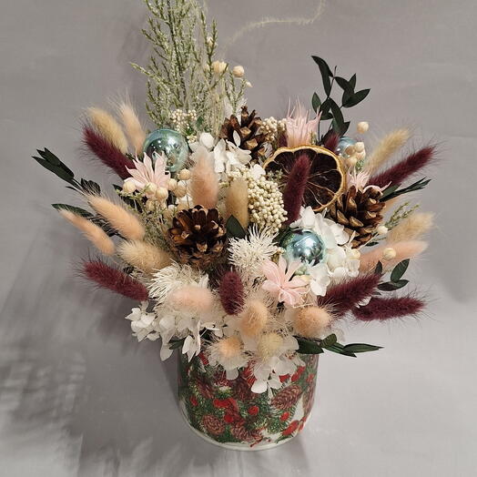 Сухоцветы композиция "НОВОГОДНЯЯ СКАЗКА "+ новогоднее мыло в подарок 🎁