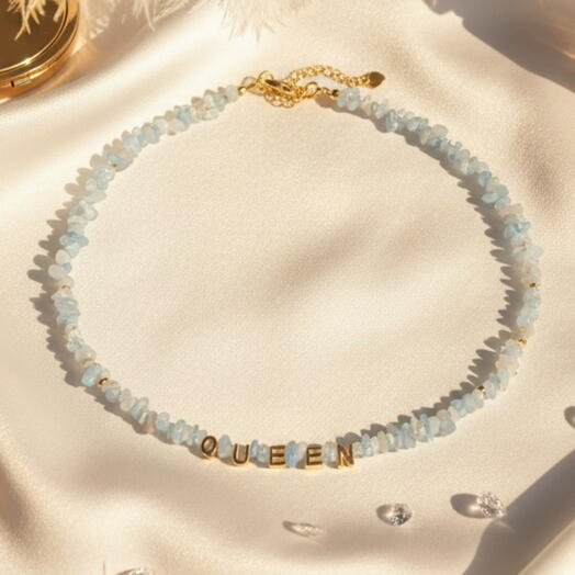 Колье Queen с аквамарином 42-47см