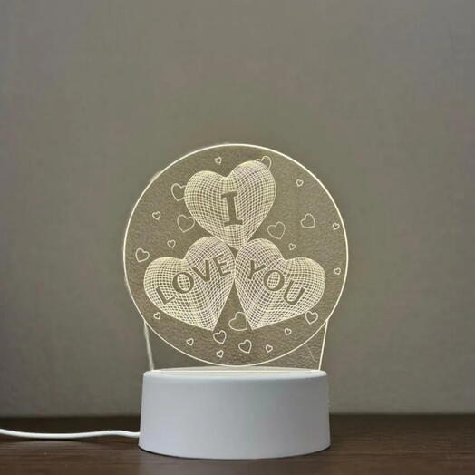 3d Ночник светильник I Love You