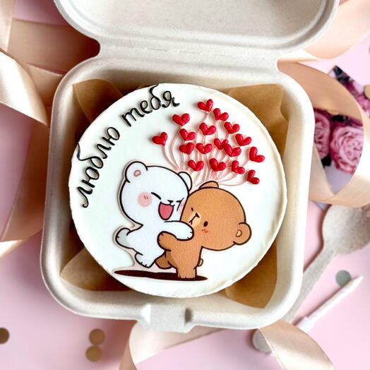 Бенто торт «Обнимашки» с мишками на 14 февраля