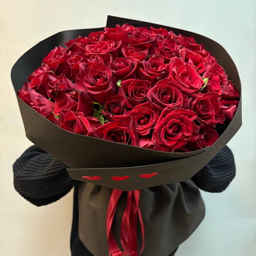 Роза красная 51 love