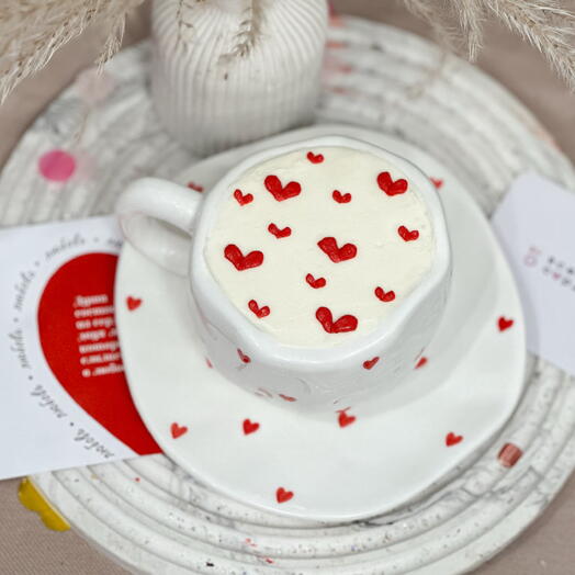 Торт в кружке «сердца»