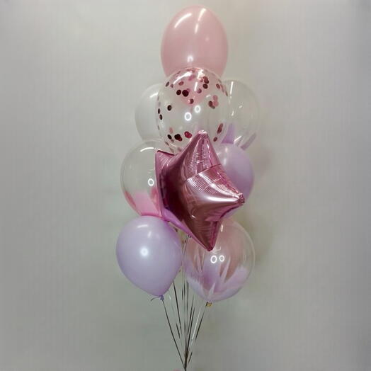 Набор шаров с гелием 10 шт, Оттенки цвета