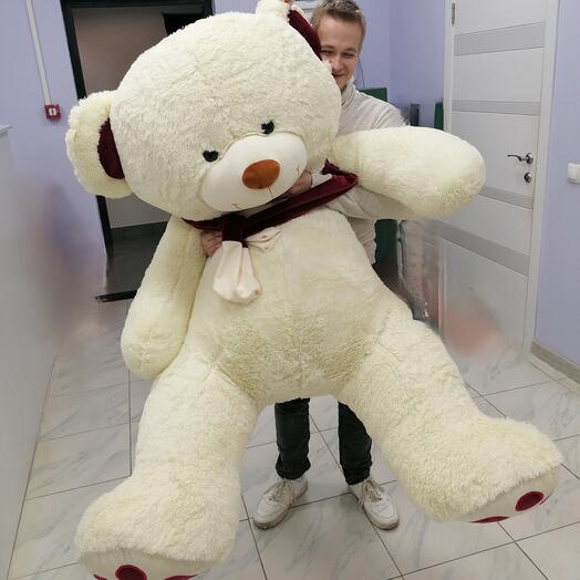 Большой огромный плюшевый медведь