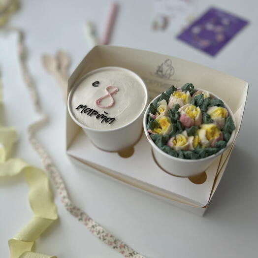 Тортик в стакане на 8 марта