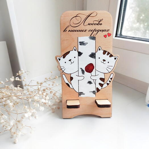 Подставка для телефона с котиками