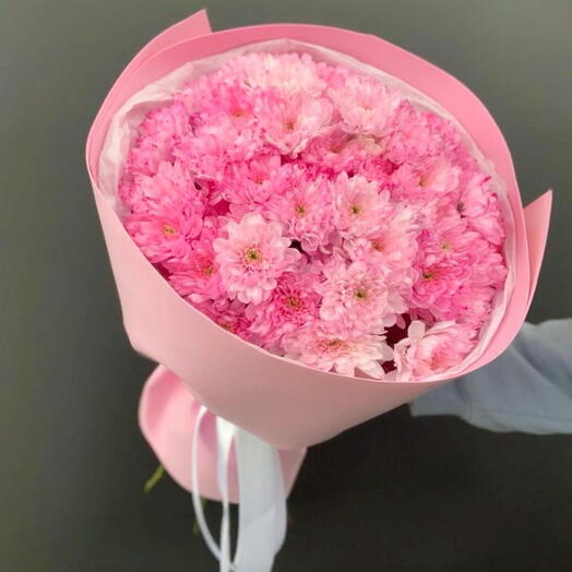 Букет из 5 розовых хризантем 💗 / в наличии сегодня