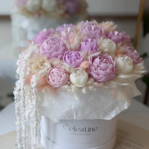 Peony Bloom Candle Bouquet
