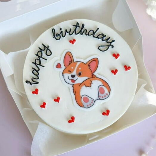 Бенто торт корги/ с днём рождения/день рождения/собака/песик/ happy birthday