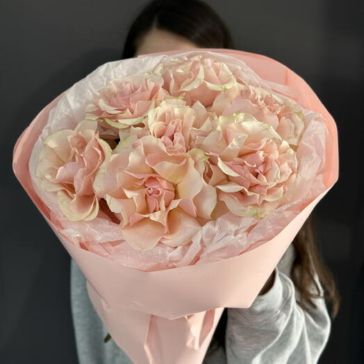 Букет из розовых французских роз 🌸🤍