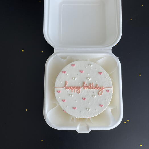 💖Бенто торт «Happy birthday» с сердечками