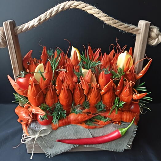Вкусные раки в подарочном ящике 🦞 🌶️ 🍋