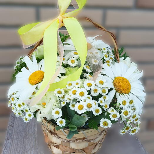 Корзинка с ромашками