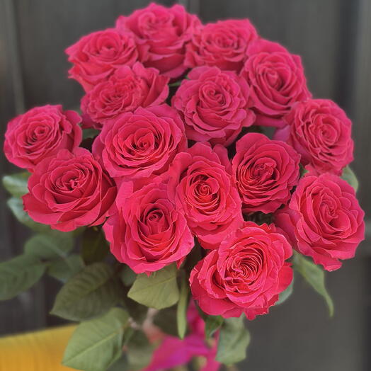 15 розовых роз Эквадор 💞
