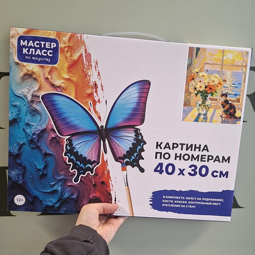 Картина по номерам " кот у окна"
