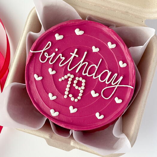 Бенто торт " birthday с сердечками