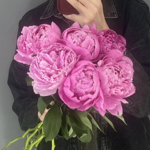 Моно букет с ароматными розовыми пионами 🌸🌸🌸
