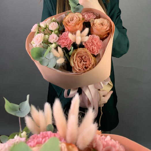 Сборный букет Персиковый шик 🧡