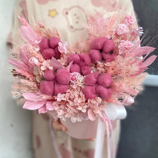 "Малиновый крем" 🎀 из стабилизированных цветов