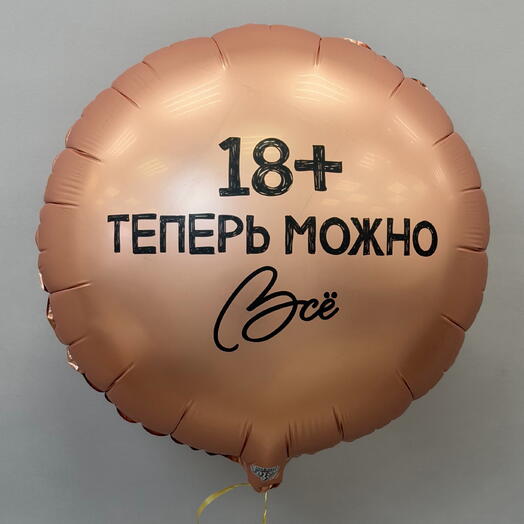 Шар гелиевый "18+ Теперь можно все"