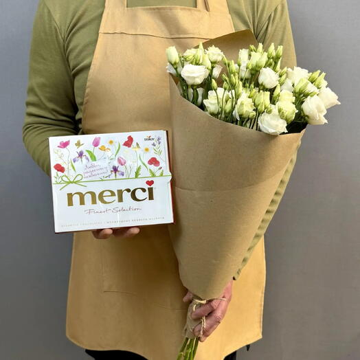 Эустома + конфеты