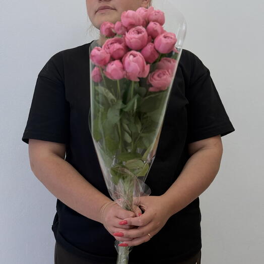 Пачка кустовой пионовидной розы 5 шт pink silva