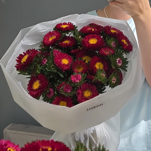 Монобукет яркие кустовые астры