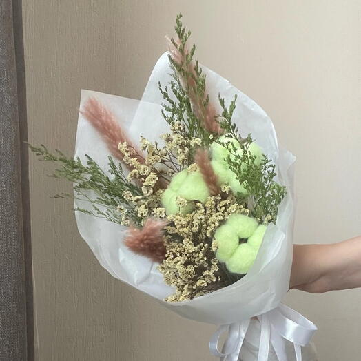 Букет с хлопком