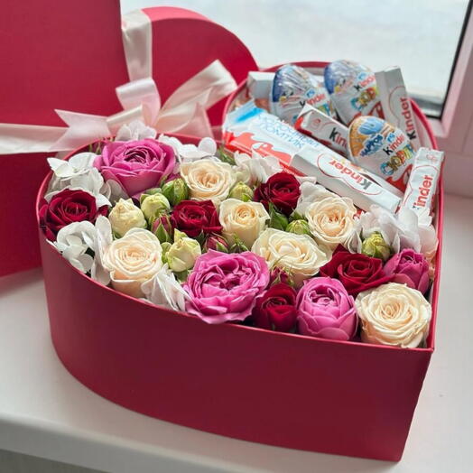 Heart Box with Roses   Kinder