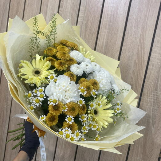 Яркий Осенний букет с Герберами и Ромашками🌼