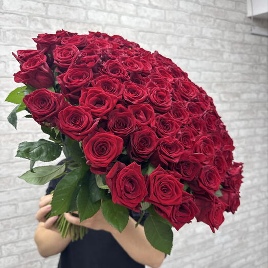 101 красная роза 🌹♥️️♥️