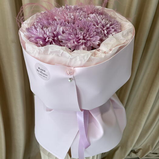 Букет из нежно розовой хризантемы 🌸